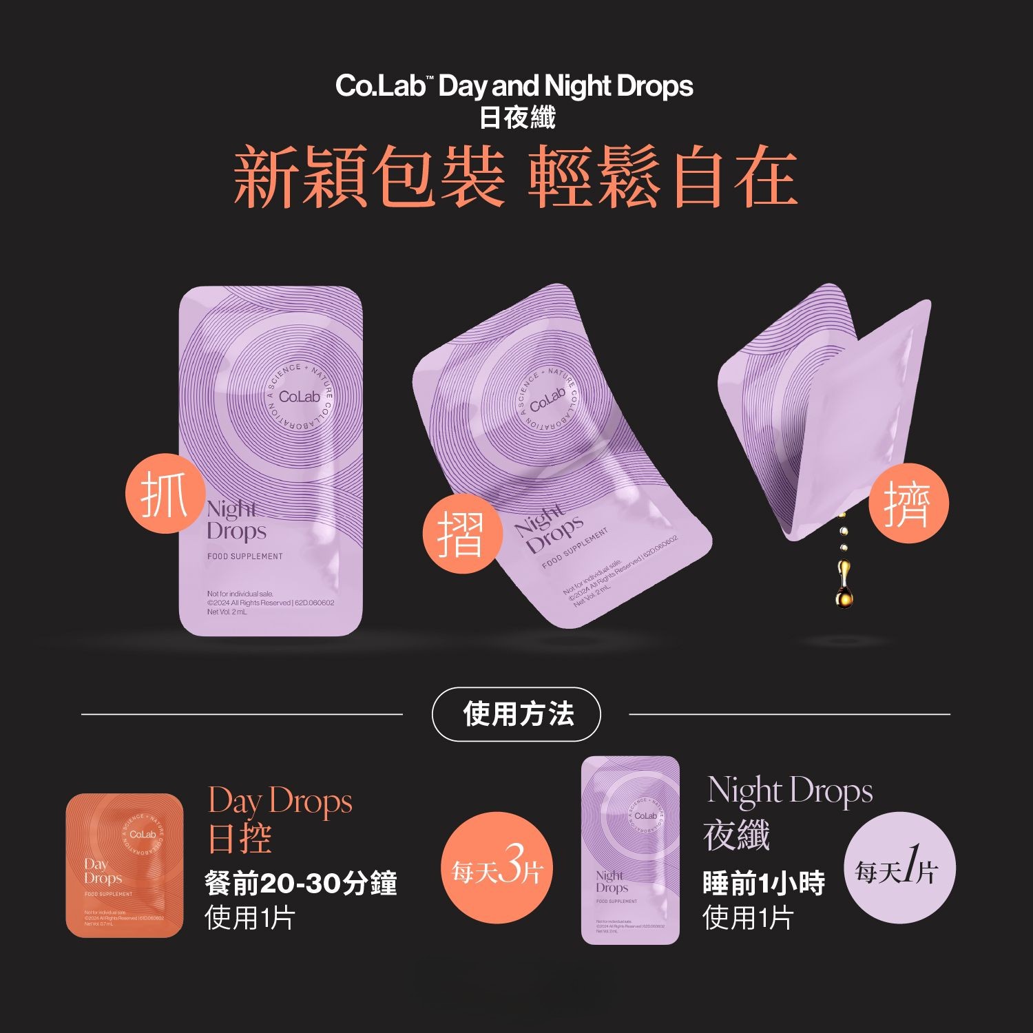 Co.Lab Day and Night Drops 日夜纖 - 輕易使用