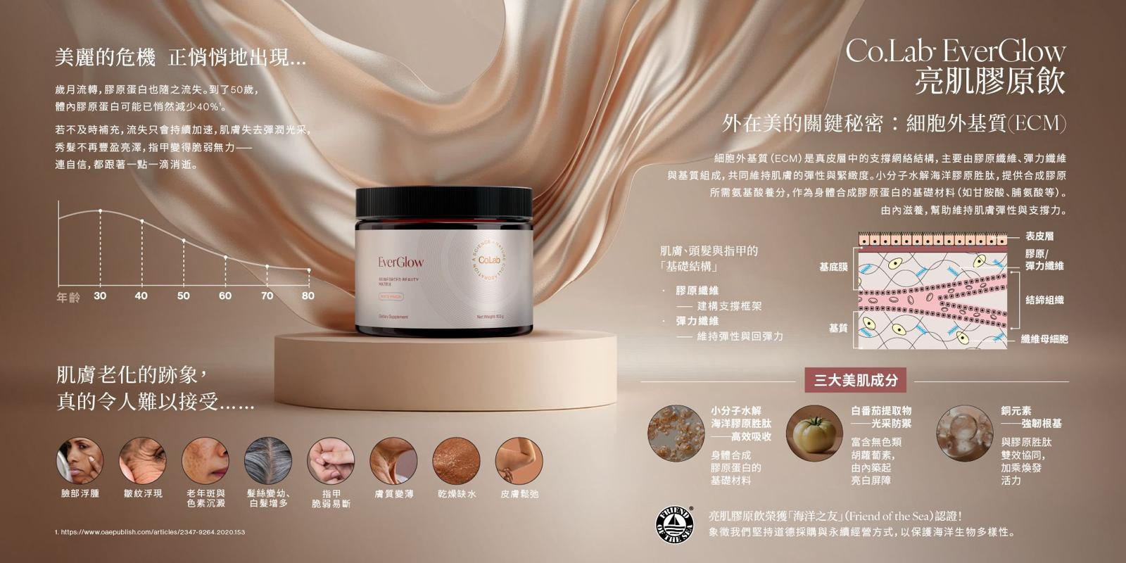 Co.Lab EverGlow 亮肌膠原飲 (白桃味飲品沖劑)